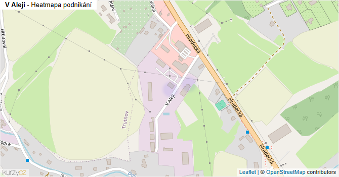 V Aleji - mapa podnikání