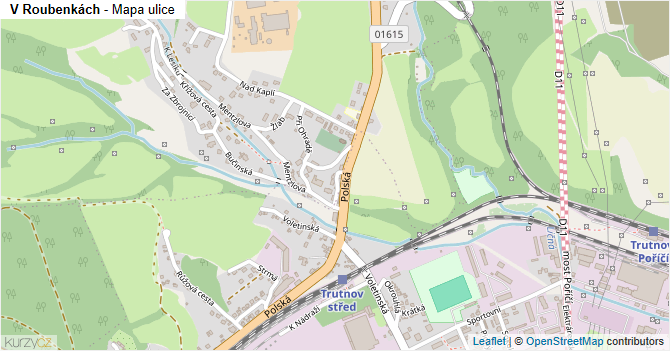 V Roubenkách - mapa ulice