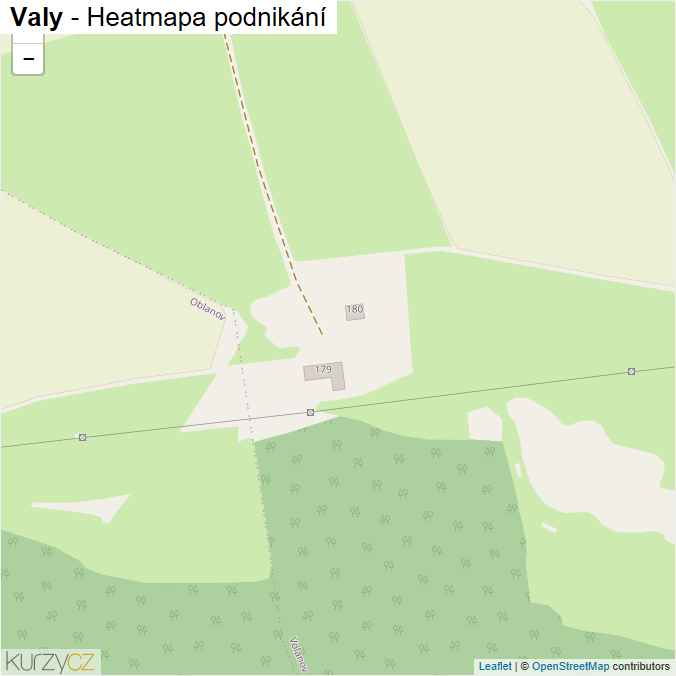 Mapa Valy - Firmy v ulici.