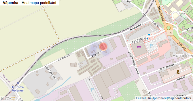 Vápenka - mapa podnikání