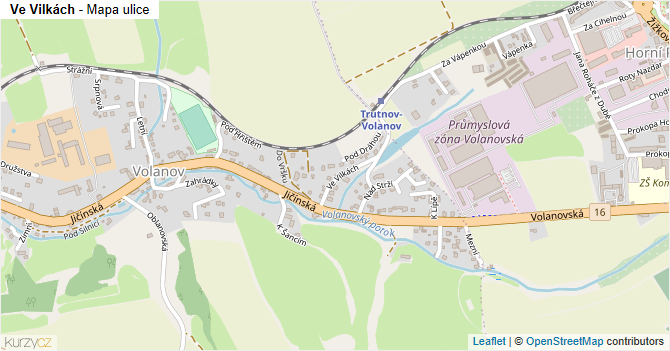Ve Vilkách - mapa ulice
