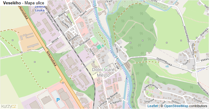 Veselého - mapa ulice