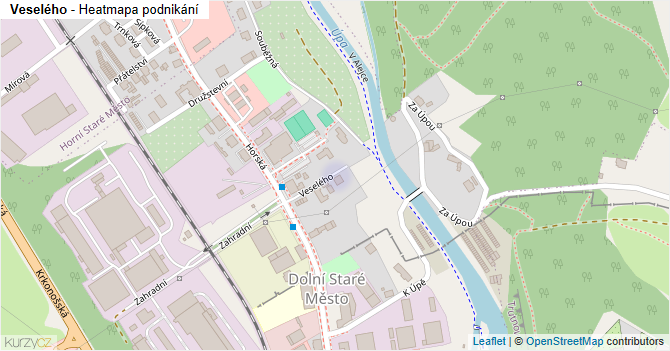 Veselého - mapa podnikání