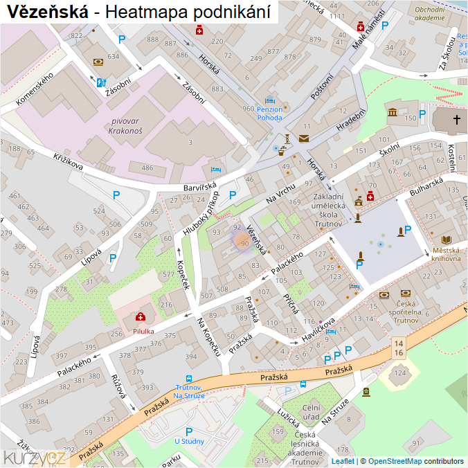 Mapa Vězeňská - Firmy v ulici.