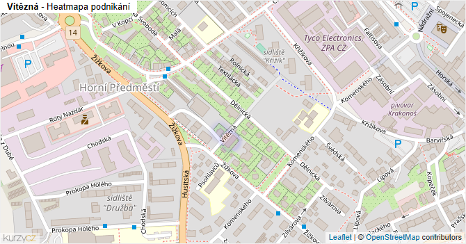 Vítězná - mapa podnikání