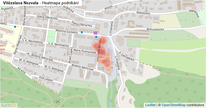 Vítězslava Nezvala - mapa podnikání