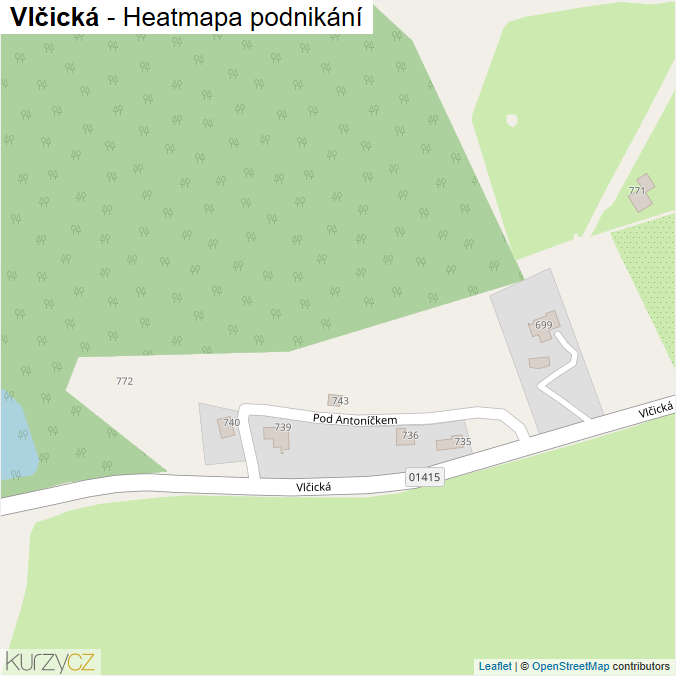 Mapa Vlčická - Firmy v ulici.