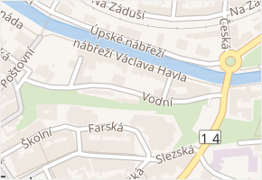 Vodní v obci Trutnov - mapa ulice