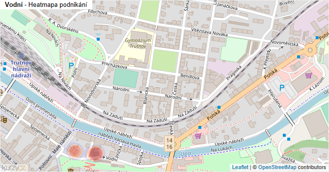 Vodní - mapa podnikání