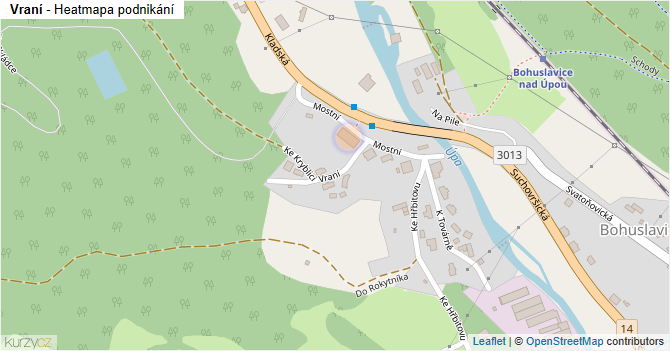 Vraní - mapa podnikání