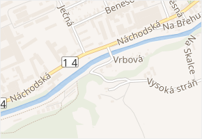 Vrbová v obci Trutnov - mapa ulice
