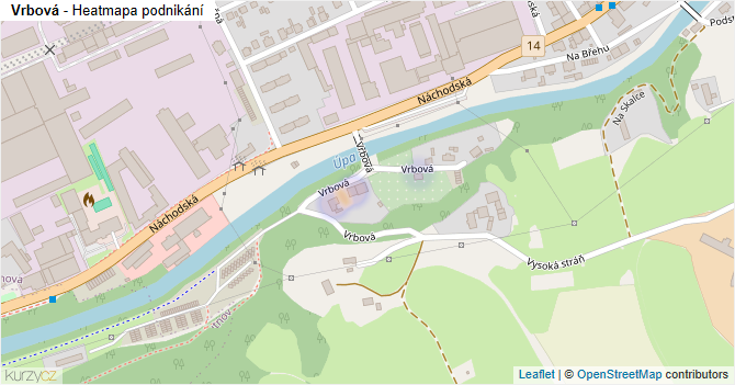 Vrbová - mapa podnikání