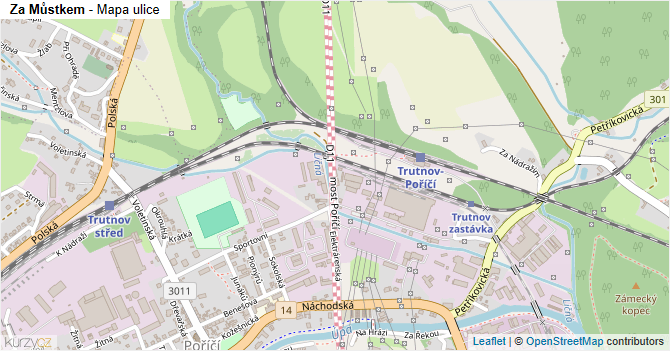 Za Můstkem - mapa ulice