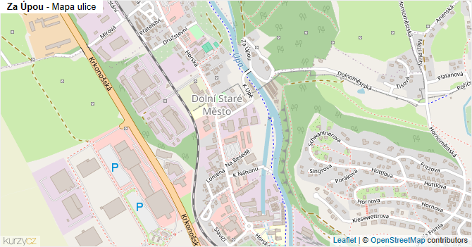 Za Úpou - mapa ulice