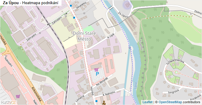 Za Úpou - mapa podnikání