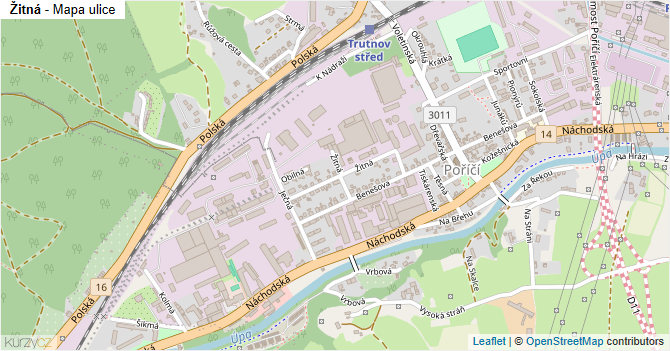 Žitná - mapa ulice
