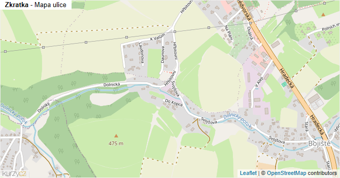 Zkratka - mapa ulice