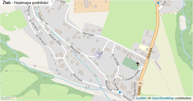 Žlab - mapa podnikání