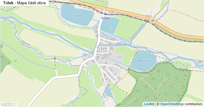 Tržek - mapa části obce