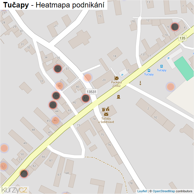 Mapa Tučapy - Firmy v obci.