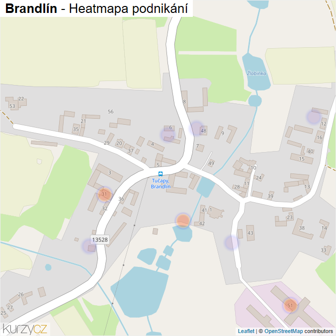 Mapa Brandlín - Firmy v části obce.