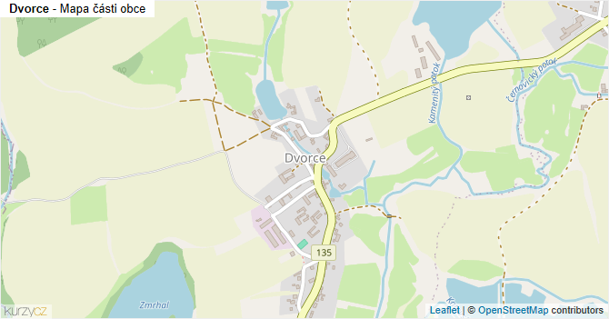 Dvorce - mapa části obce