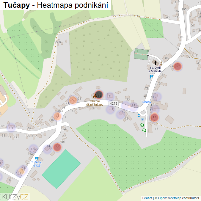 Mapa Tučapy - Firmy v části obce.