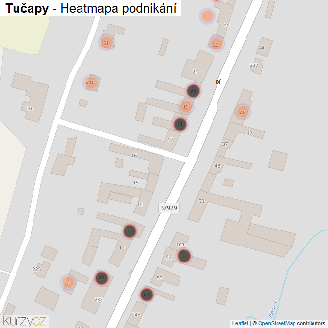 Mapa Tučapy - Firmy v obci.