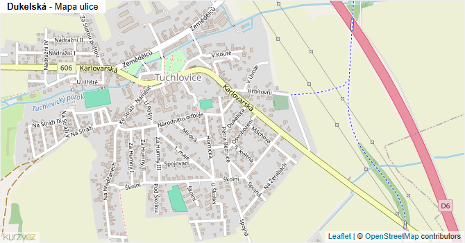 Dukelská - mapa ulice