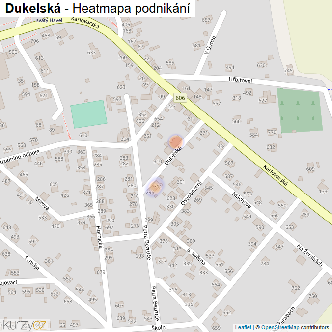 Mapa Dukelská - Firmy v ulici.