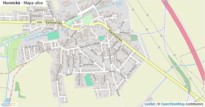 Hornická - mapa ulice
