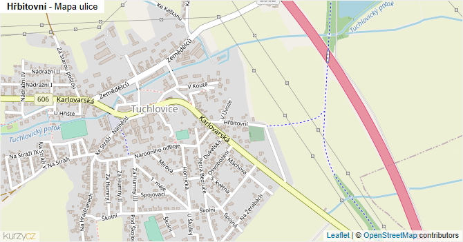 Hřbitovní - mapa ulice