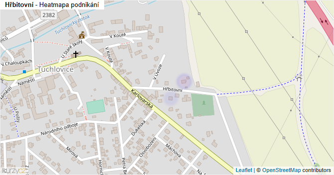Hřbitovní - mapa podnikání