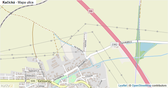 Kačická - mapa ulice
