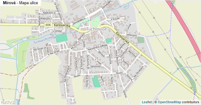 Mírová - mapa ulice