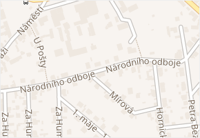 Národního odboje v obci Tuchlovice - mapa ulice
