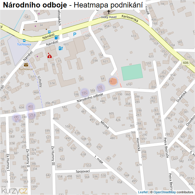 Mapa Národního odboje - Firmy v ulici.