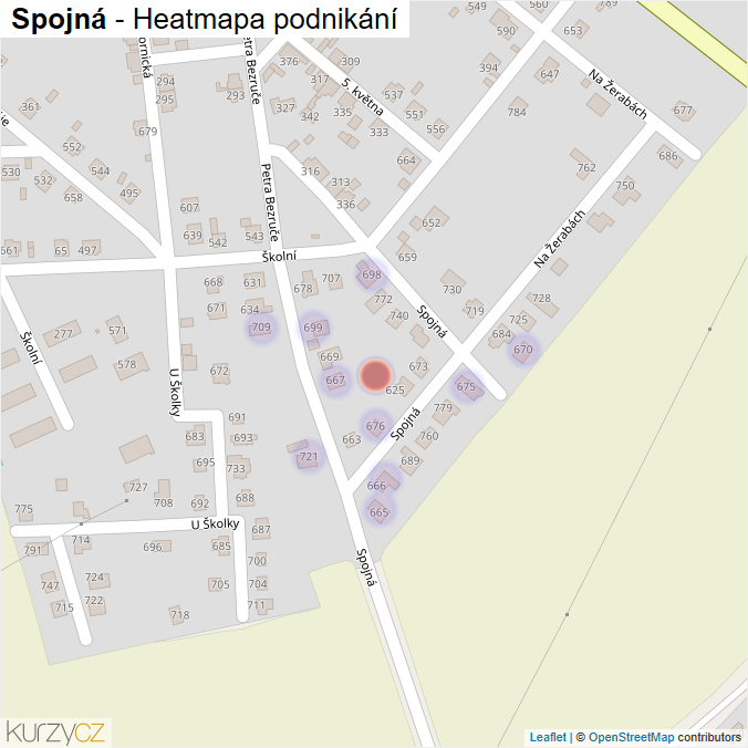 Mapa Spojná - Firmy v ulici.