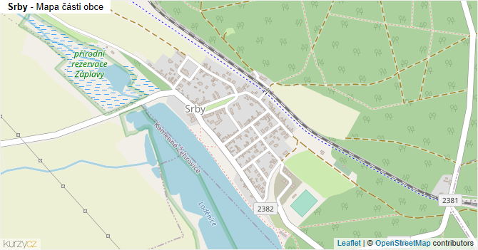 Srby - mapa části obce