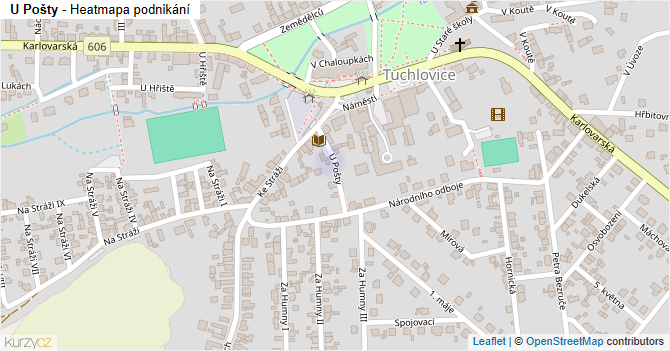 U Pošty - mapa podnikání