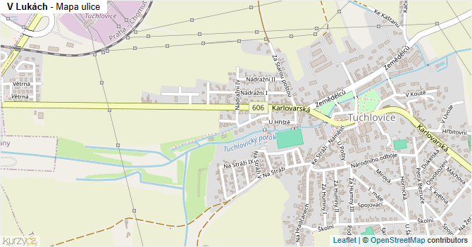 V Lukách - mapa ulice