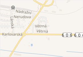 Větrná v obci Tuchlovice - mapa ulice