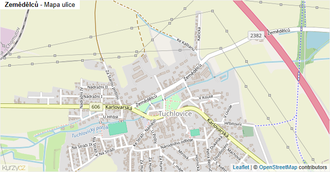 Zemědělců - mapa ulice