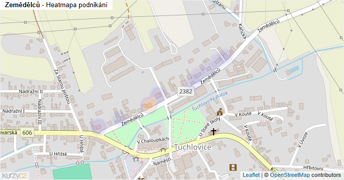 Zemědělců - mapa podnikání