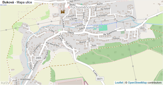 Buková - mapa ulice