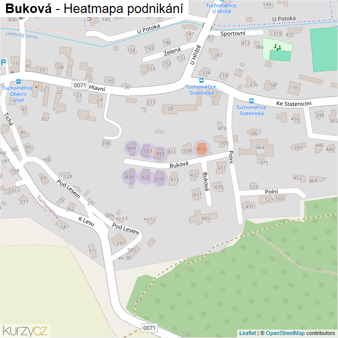 Mapa Buková - Firmy v ulici.