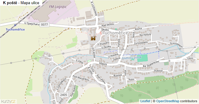 K poště - mapa ulice