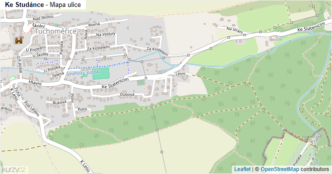 Ke Studánce - mapa ulice