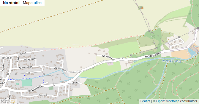 Na stráni - mapa ulice