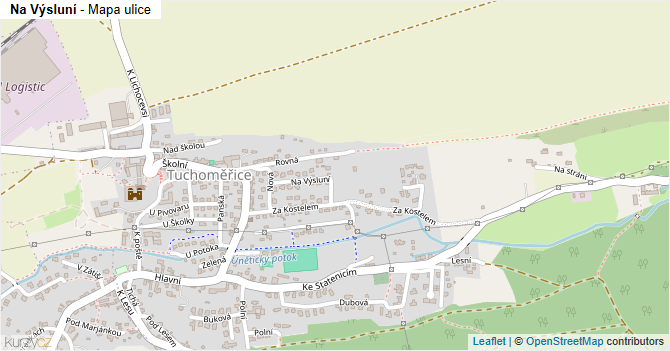 Na Výsluní - mapa ulice